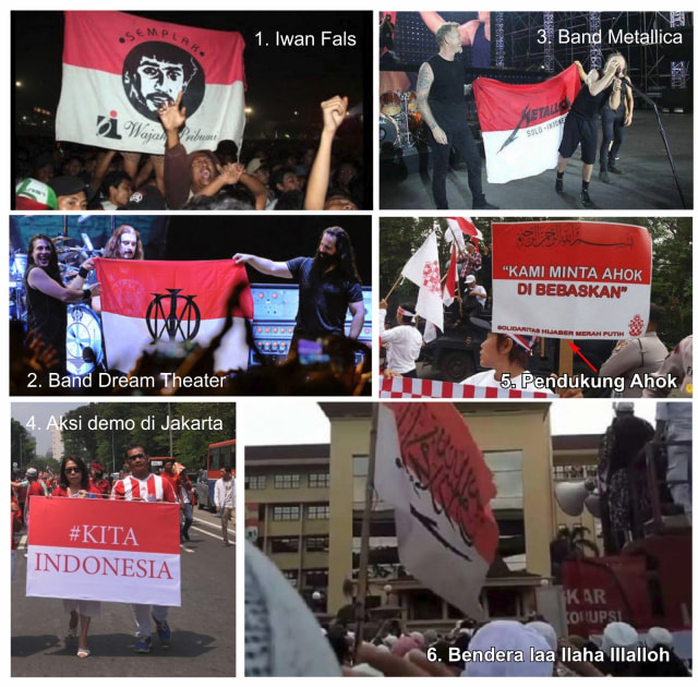 Kolase Merah-Putih di coret-coret (Foto: Istimewa)