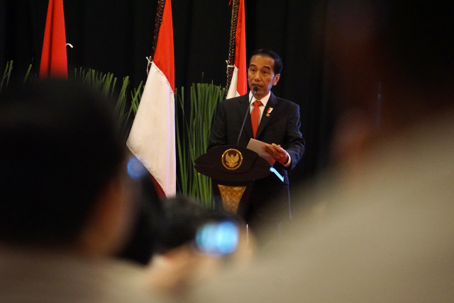 Jokowi dalam Rapim Polri 2017. (Foto: Aditia Noviansyah /kumparan)