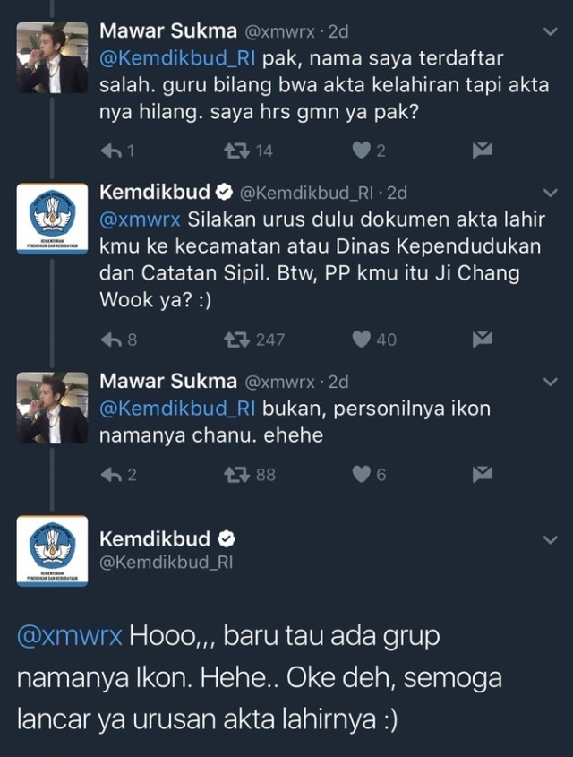 Admin Kemendikbud fans drama Korea. (Foto: Dok. Twitter)