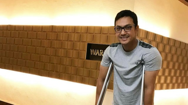 Gunawan Sudrajat ketika kakinya mengalami infeksi. (Foto: @lala_gunawan)