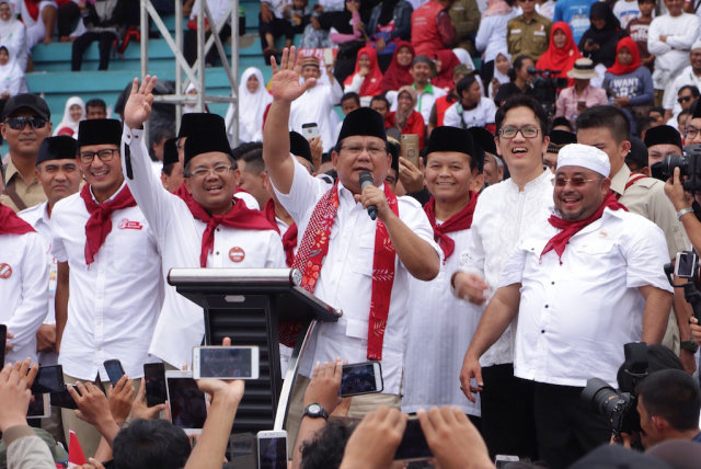 Prabowo di kampanye Anies Foto: Fanny Kusumawardhani/kumparan