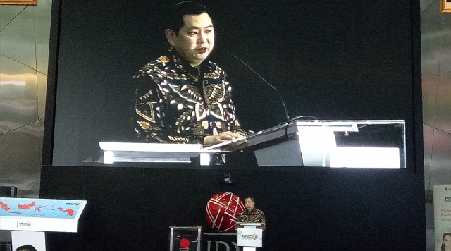 Harry Tanoe memberikan sambutan. (Foto: Edy Sofyan/kumparan)