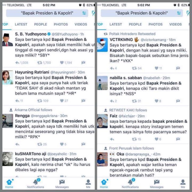 Salah satu cuitan SBY yang mendapat respon tinggi. (Foto: Istimewa)