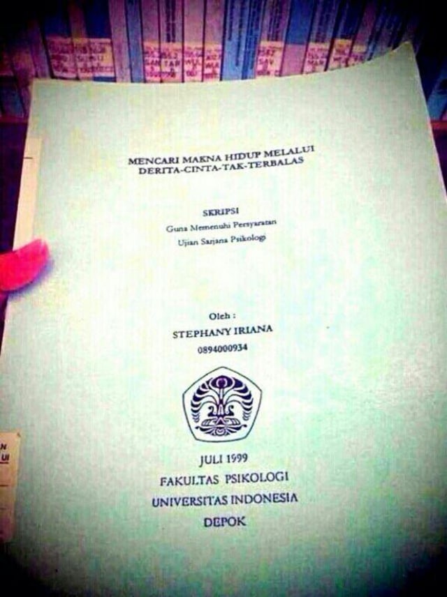 Skripsi Stephany Iriana. (Foto: Twitter)