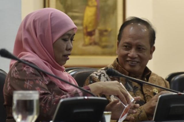 Mensos Khofifah Indar Parawansa (Foto: Puspa Perwitasari/Antara)