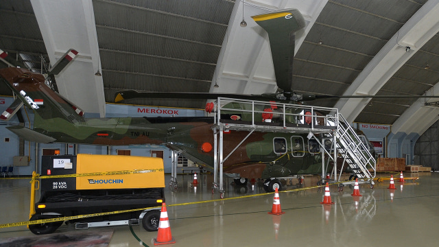 Helikopter AgustaWestland -101 di Lanud Halim. (Foto: Pool)