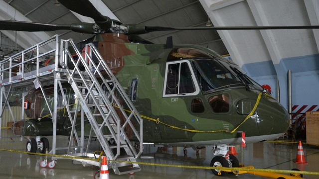 Helikopter AgustaWestland -101 di Lanud Halim. (Foto: Pool)