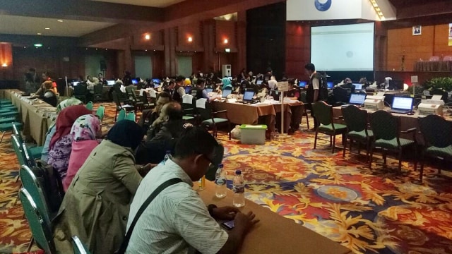 Suasana di Situng KPU, Hotel Bidakara (Foto: F. Rian/kumparan)