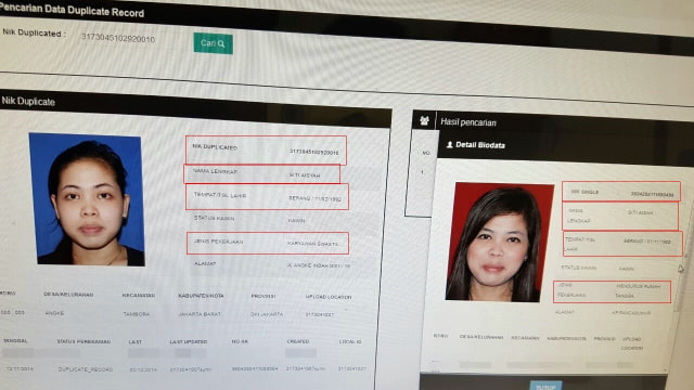 Data kependudukan Siti Aisyah (Foto: Istimewa)