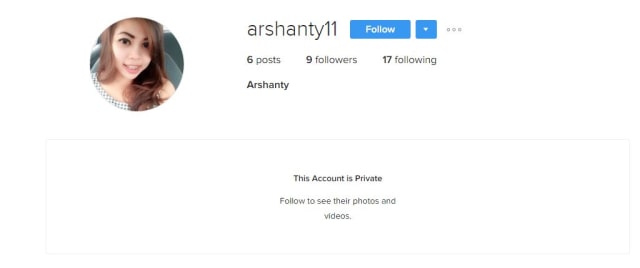 Instagram Siti Aisyah (Foto: Instagram arshanty11)