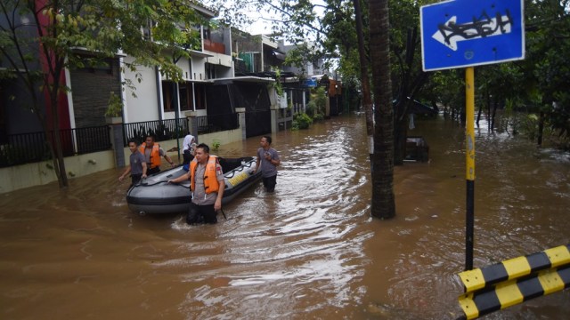 Banjir Depok  (Foto: Akbar Nugroho Gumay )