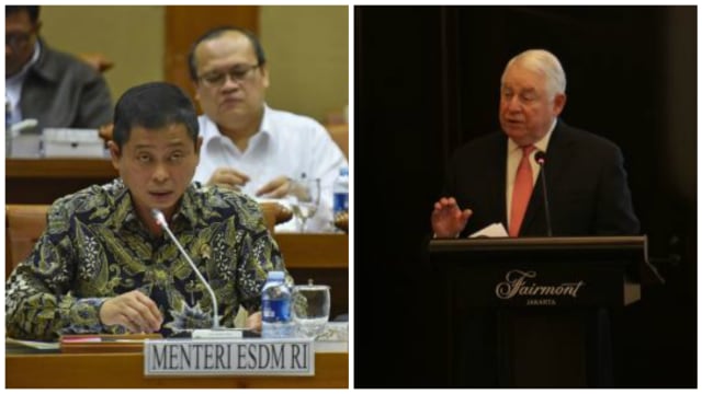 Ignasius Jonan dan Richard Adkerson. (Foto: Wahyu Putro/Antara - Fanny Kusumawardhani/kumparan)