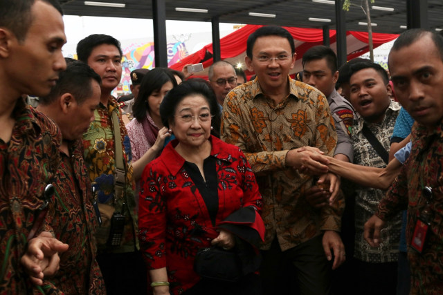 Megawati dan Ahok di peresmian Taman Kalijodo. (Foto: Fanny Kusumawardhani/kumparan)