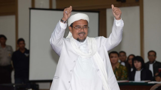 Habib Rizieq saat menjadi saksi di sidang Ahok. (Foto: Pool/Isra Triansyah)