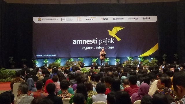 Ketua Umum Apindo, Haryadi memberikan sambutan. Foto: Nicha Muslimawati/kumparan