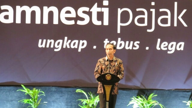 Jokowi, di acara Tax Amnesti Pajak. (Foto: Yudhistira Amran Saleh/kumparan)
