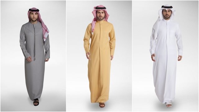 Tiga jenis model dan warna thawb yang berbeda (Foto: baitalkandora.com)