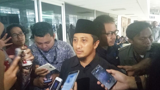 Uztad Yusuf Mansur hadir di Gedung DPR RI. (Foto: Akbar Ramadhana/kumparan)