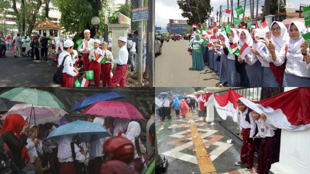 Menyambut Raja Salman dari cerah hingga hujan. (Foto: kumparan)