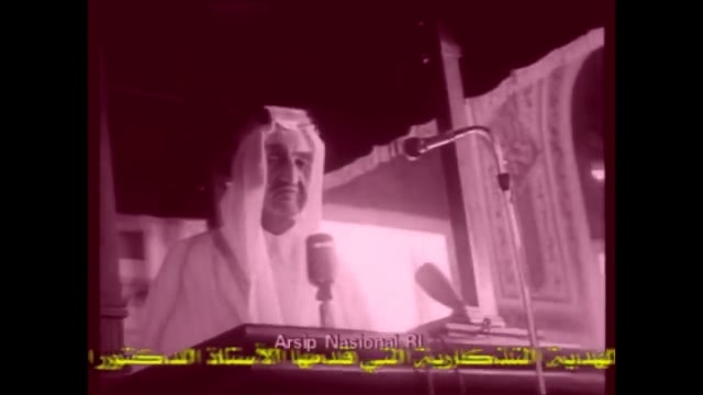 Raja Faisal menyampaikan sambutan di Al Azhar (Foto: Youtube Fahri Hamzah dari Arsip Nasional)