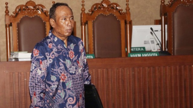 Sugiharto dalam sidang e-KTP. (Foto: Fanny Kusumawardhani/kumparan)