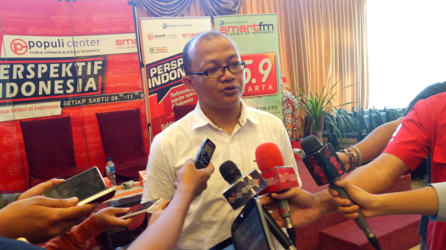 Emerson Yuntho usai diskusi perpektif Indonesia. Foto: Aprilandika Pratama/kumparan