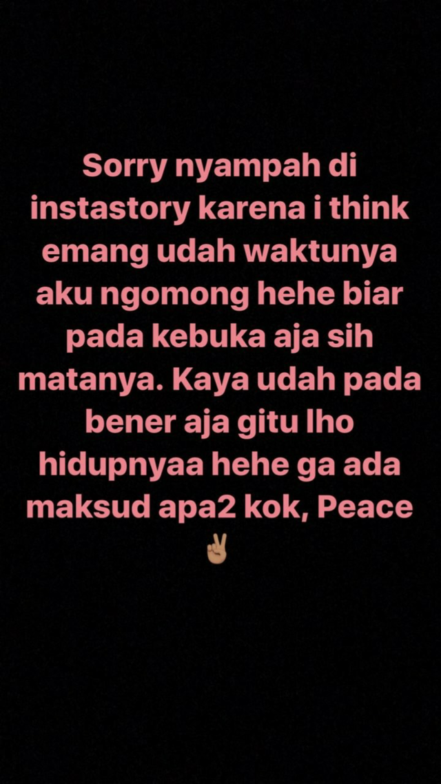 Insta story Vanessa Angel. (Foto: Dok. Instastory @vanessaangelofficial)