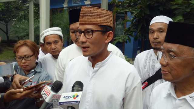 Sandi usai pertemuan di Aljazeerah Resto, Jaktim (Foto: Mustaqim Amna/kumparan)