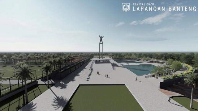 Desain Lapangan Banteng setelah revitalisasi (Foto: Dinas Kehutanan Pemprov DKI)