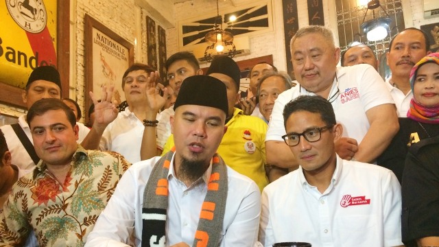 Ahmad Dhani dan Sandiaga Uno. (Foto: Iqra Ardini/kumparan)