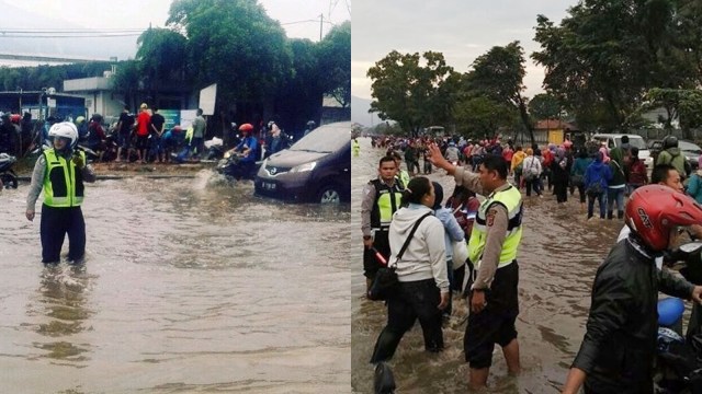 Banjir di Bandung. (Foto: Twitter/@RTMC)
