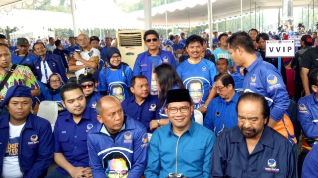 Surya Paloh Tiba di Lokasi Deklarasi. (Foto: Ainul Qalbi/kumparan)