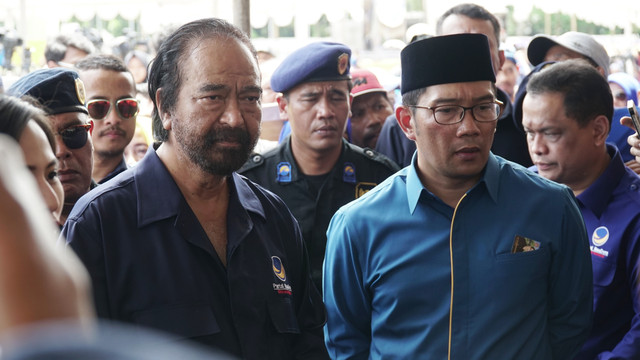 Ridwan Kamil di acara deklarasi Nasdem (Foto: Agus Bebeng/ANTARA)
