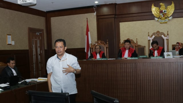 Arif Budi Sulistyo usai memberikan kesaksian. (Foto: Fanny Kusumawardhani/kumparan)