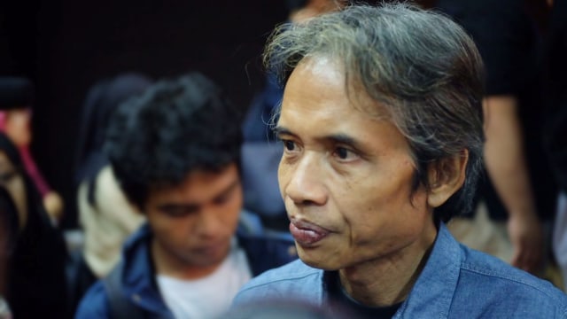 Joko Pinurbo di peluncuran buku SDD. (Foto: Prabarini Kartika/kumparan)