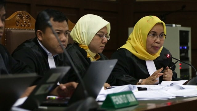 Persidangan kasus korupsi e-KTP. (Foto: Fanny Kusumawardhani/kumparan)