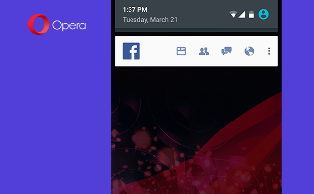 Menu notifikasi Facebook di Opera Mini. (Foto: Opera)
