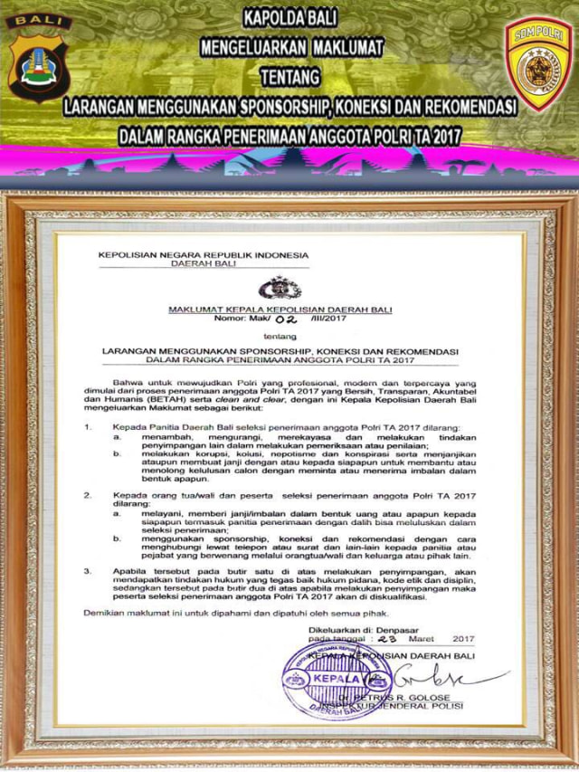 Penerimaan anggota Polri. (Foto: polri.go.id)