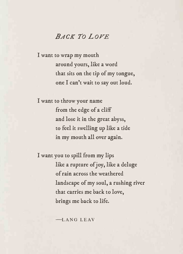 Test : Lang Leav said it all