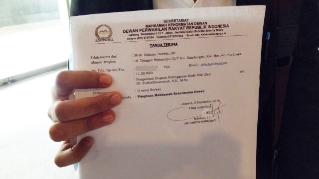 Surat tanda terima pelaporan. (Foto: Akbar Ramadhan/kumparan)