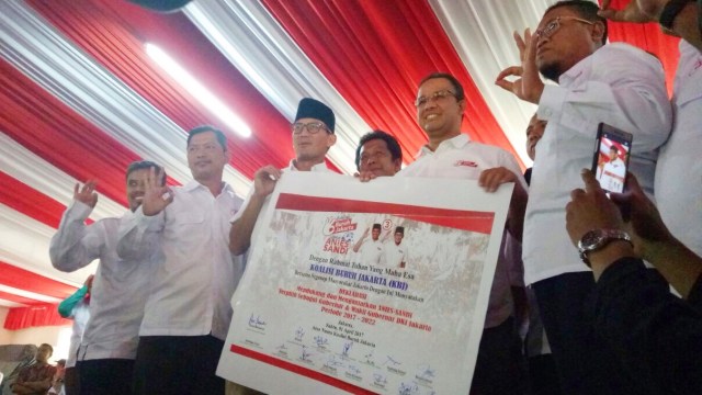 Deklarasi buruh di DPP Gerindra. (Foto: Amanaturrosyidah/kumparan)