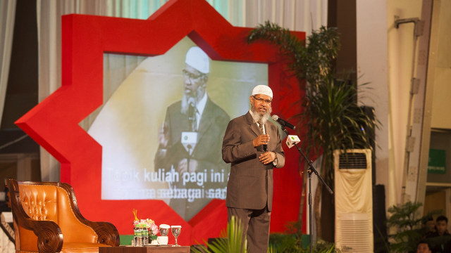 Kuliah umum Zakir Naik  Foto: Andreas Fitri Atmoko/Antara