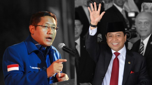 Anas Urbaningrum dan Setya Novanto (Foto: Wikimedia Commons dan Antara)