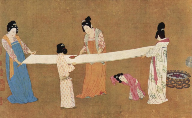 Pembuatan kain sutra di China abad ke-12 (Foto: Zhang Xuan)