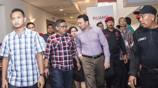 Ahok hadiri pelatihan saksi PDIP Foto: ANTARA FOTO/Aprillio Akbar