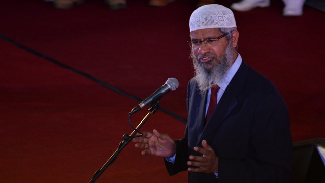 Zakir Naik saat dakwah di Makassar. Foto: Antara/Dewi Fajriani