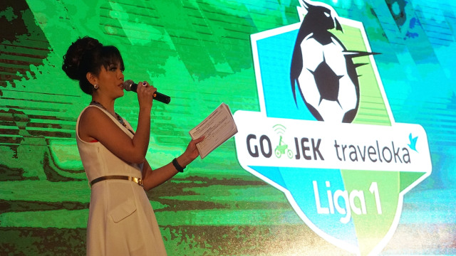 Launching logo Gojek Traveloka Liga 1. (Foto: Aditia Noviansyah/kumparan)