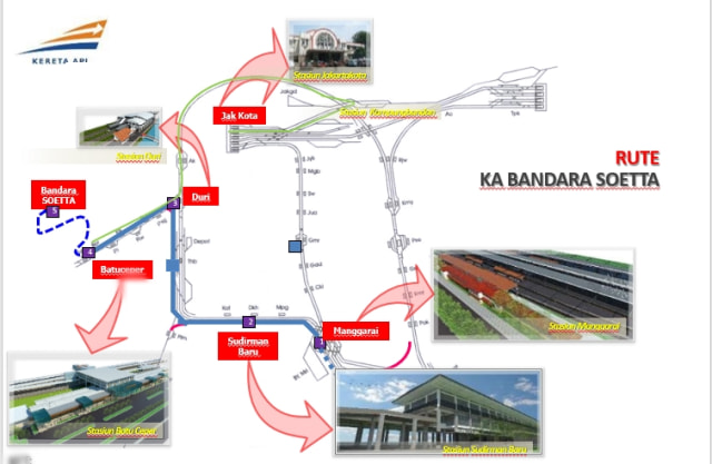 Ruter KA Bandara Soetta. (Foto: Dok. PT KAI)