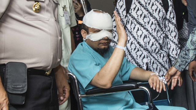 Novel Baswedan dirujuk ke RS Jakarta Eye Center. (Foto: Antara/Aprillio Akbar)