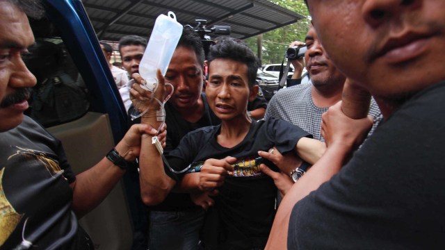 Roni, eksekutor pembunuhan di Medan (Foto: Septianda Perdana/ANTARA)